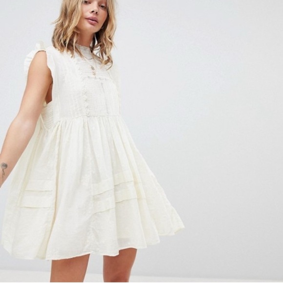 NWT Free‎ People Embroidered Babydoll Dress Boho Cottagecore Romantic Coquette - Picture 2 of 8